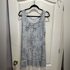 LOGO by Lori Goldstein Gray Patterned Tank Top